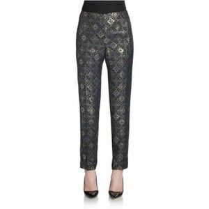 Lafayette 148 Brocade Pant Metallic Holiday Party Size 6